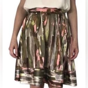 NWT Calvin Klein Brushstroke Pleated Satin Skirt Plus 16W